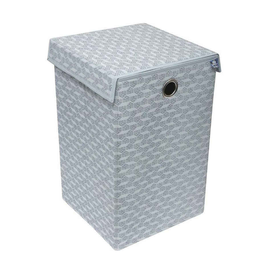 HomeStrap Non Woven Foldable Hard Board Laundry Basket | Grey