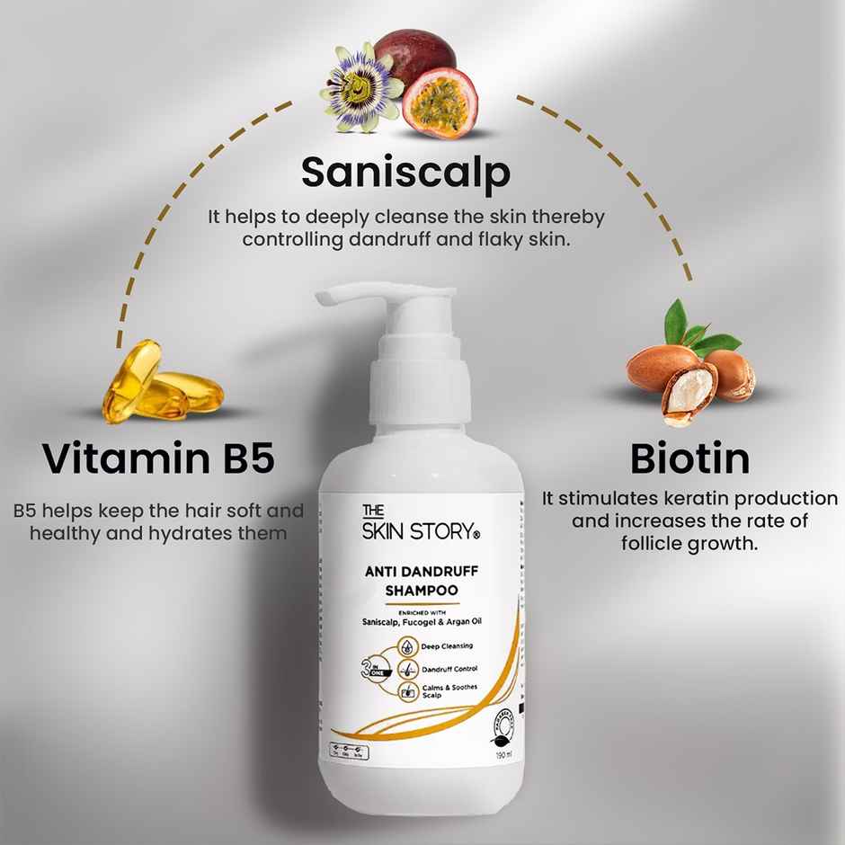 The Skin Story Anti-Dandruff Shampoo For Itchy Oily Scalp Cleanses Moisturizes Hair With Saniscalp