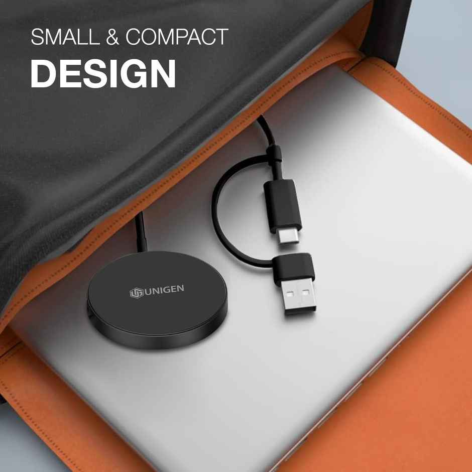 Unigen Magtec 100 Magnetic Wireless Charger | Magsafe 15W Fast Charging - Black