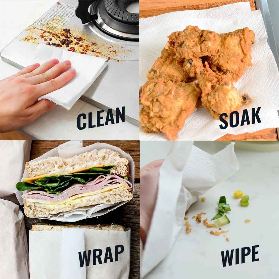 10On Lite Kitchen Towel | Pack Of 4|(60 Pulls x 4 Roll)