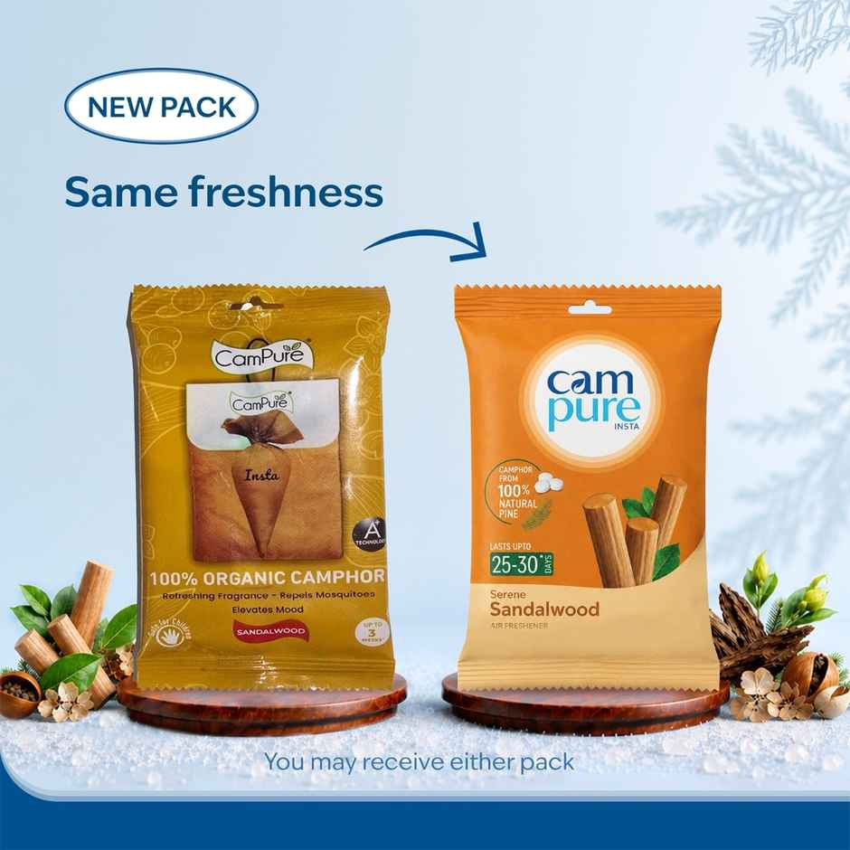 Campure Sandalwood Insta Cone Camphor Car Air Freshener