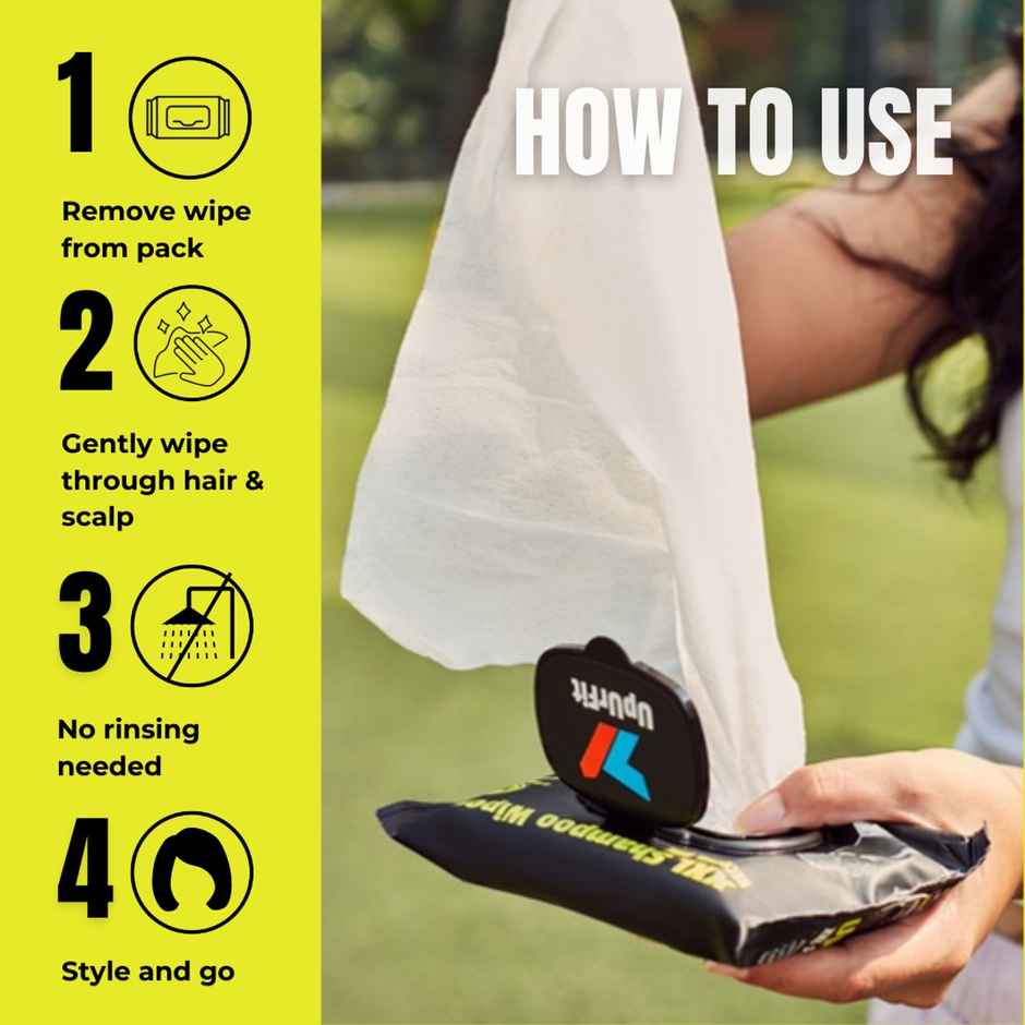 Upurfit Xxl Shampoo Wipes (Pack Of 1)