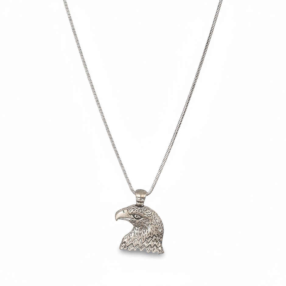 Priyaasi Bold By Priyaasi Eagle Head Silver-Plated Pendant Chain For Men (Bd-Ch-10084)
