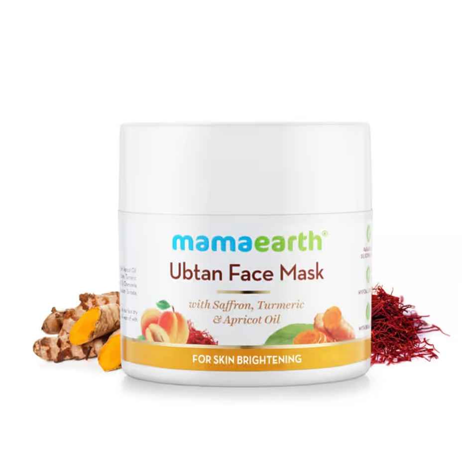 Mamaearth Ubtan Face Pack Mask for Skin Brightening, Detan & Glowing Skin with Saffron&Turmeric