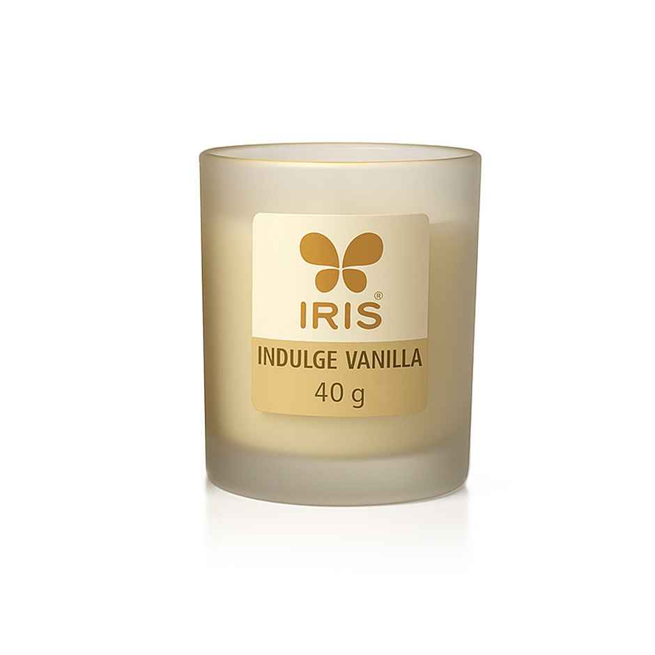 IRIS Indulge Vanilla Frosted Shot Glass Votive Scented Candle 8 Hours Burn Time | Home Decor
