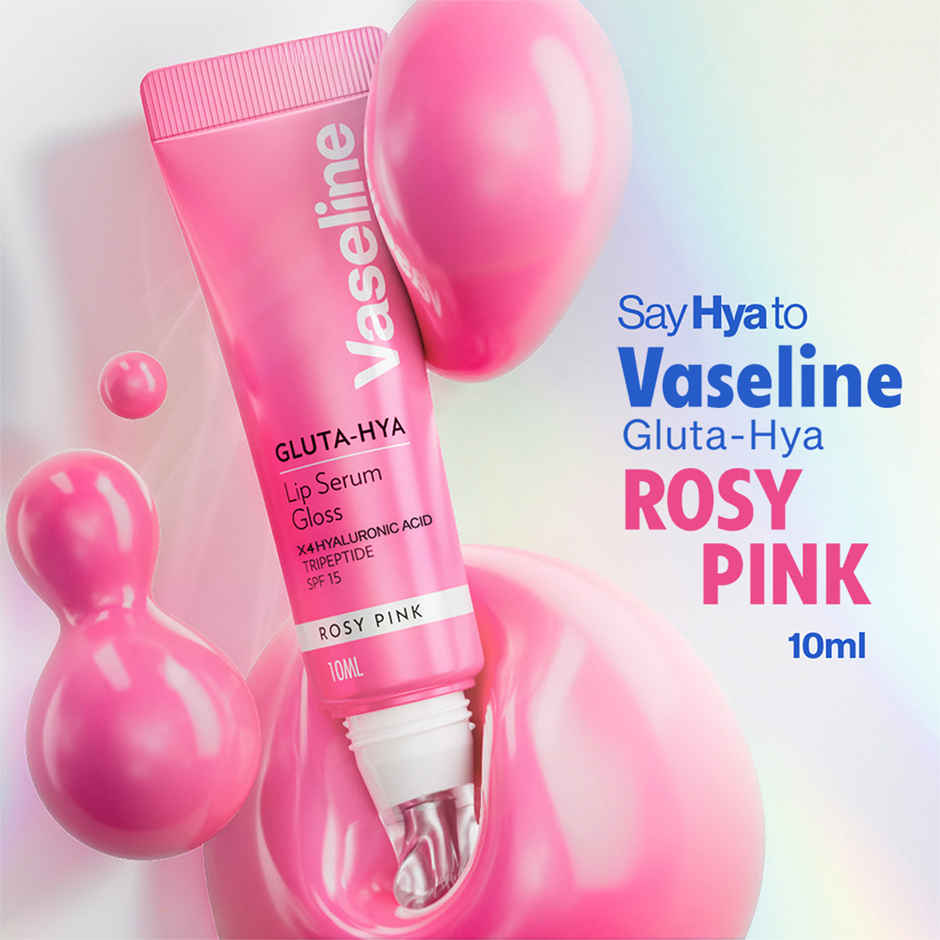 Vaseline Gluta-Hya Rosy Pink Lip Serum Gloss | 4X Hyaluronic Acid & Tripeptide | SPF 15