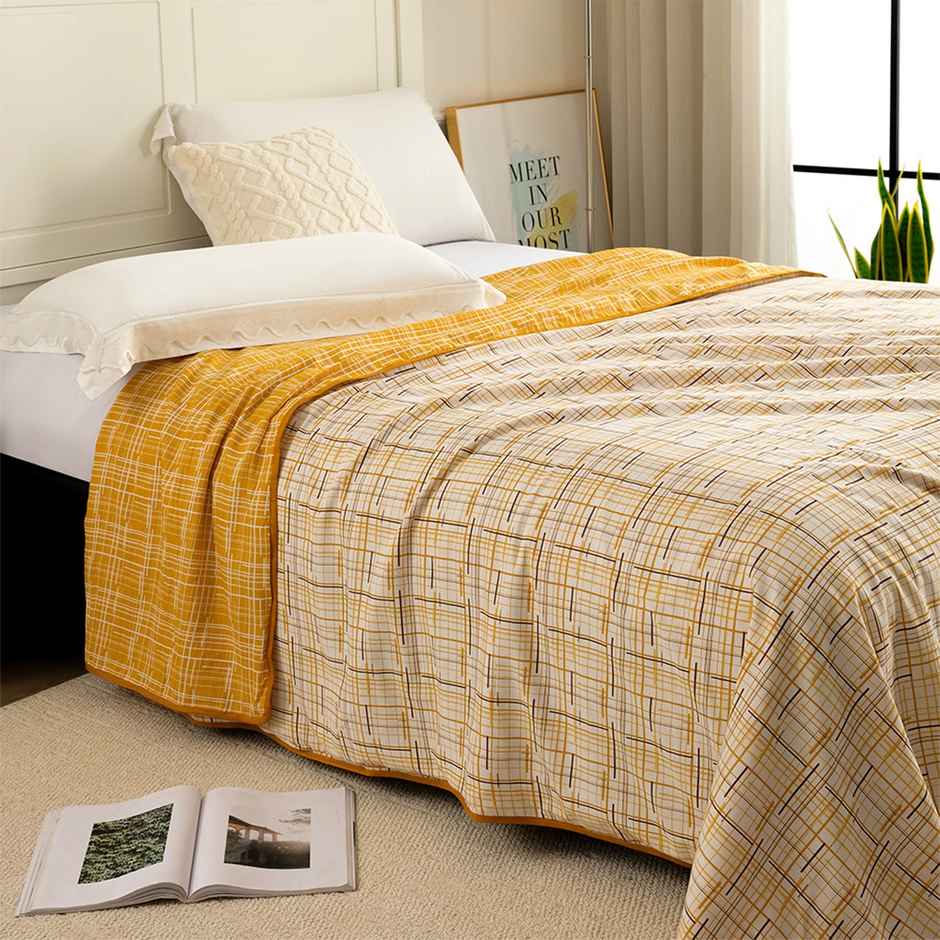 Story@home Printed Single Dohar/Duvet Cover (Cotton, Brown, White) (220x144x2 cms)