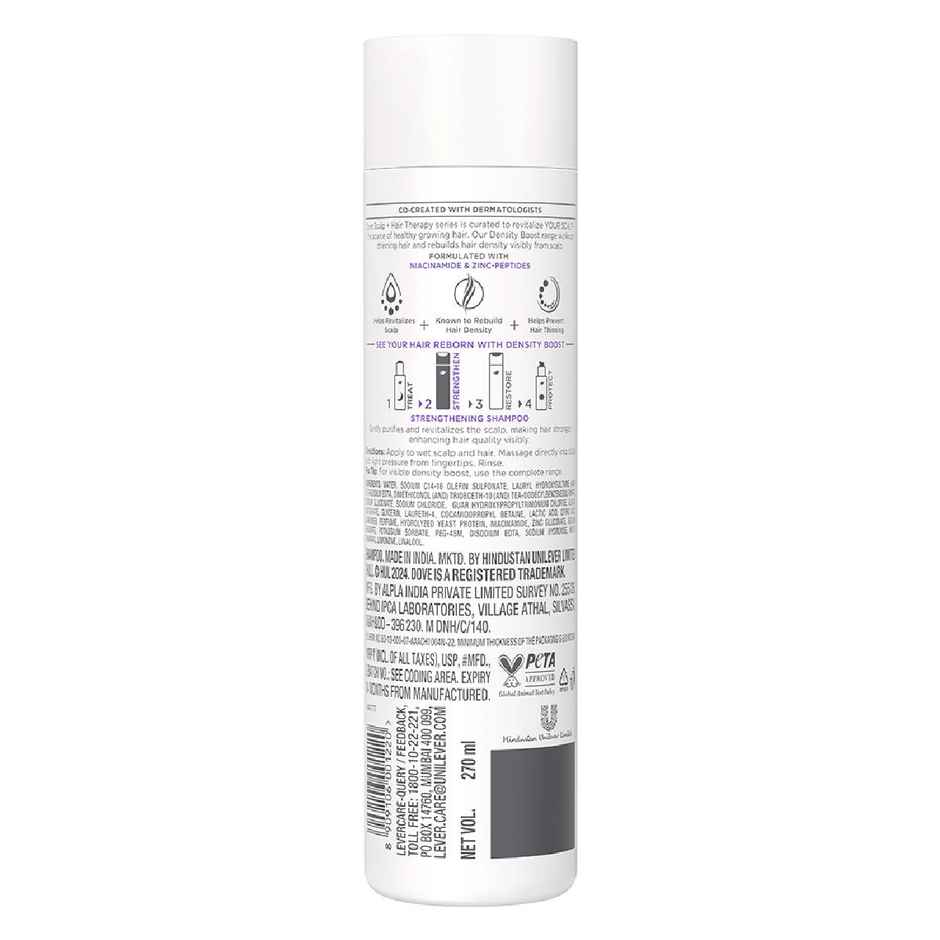 Dove Scalp+Hair Therapy Sulphate Free Density Boost Strengthening Shampoo- Niacinamide&Zinc-Peptides