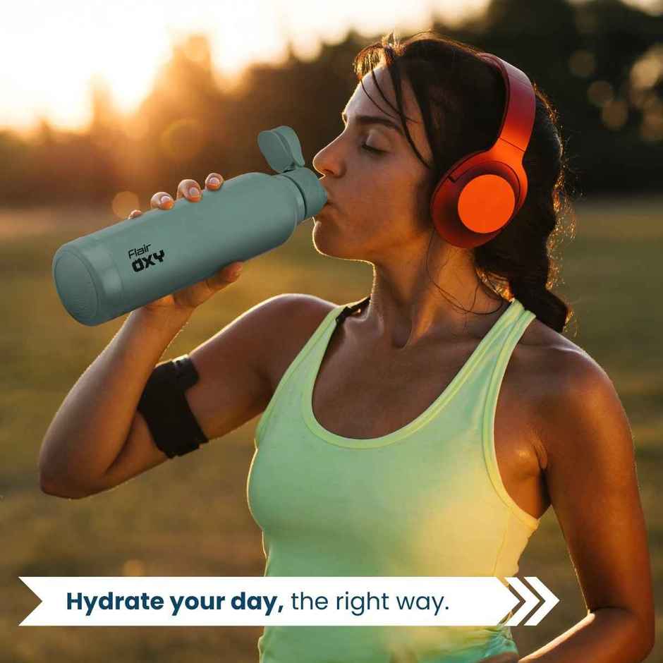 Flair Stainless Steel Oxy Inner Insulated Water Bottle | Green | 900 ml