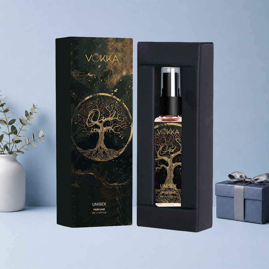 Vokka Pocket Perfume Oud 8ml Unisex Long Lasting Sandalwood Agarwood