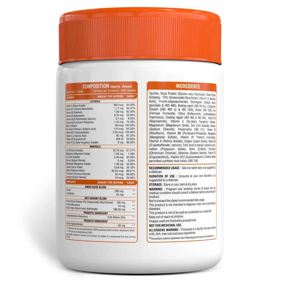 Big Muscles Nutrition True Vitamin Multivitamin | 60 Tablets | Multi Vitamins And Minerals Formula