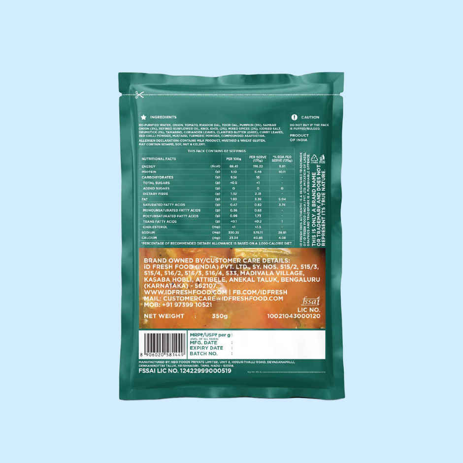 iD Fresh Liquid Sambar (Heat & Eat)