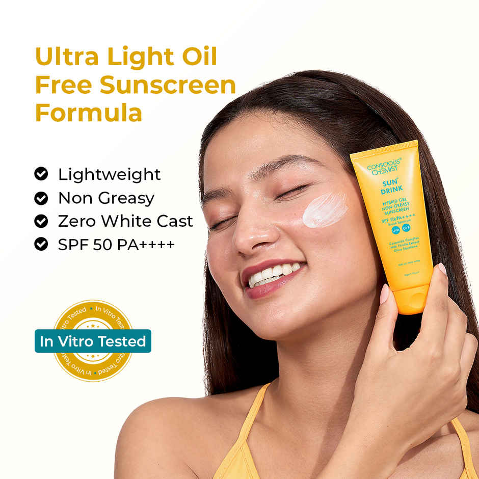 Conscious Chemist Sun Drink Hybrid Lightweight Gel Sunscreen SPF 50 PA++++ UVA/UVB With Ceramides