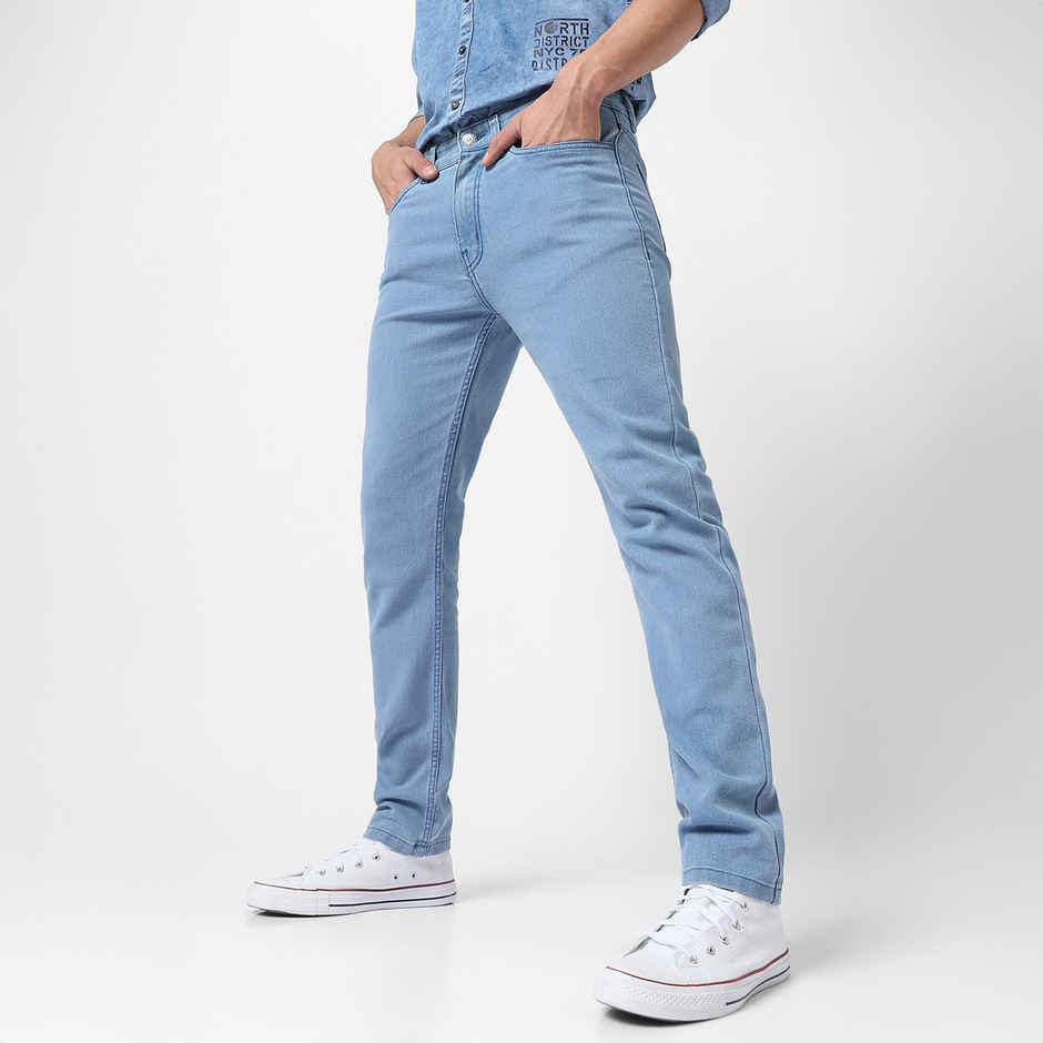 Urbano Fashion Men's Denim Jeans Slim Fit Stretchable | Ice Blue | 34