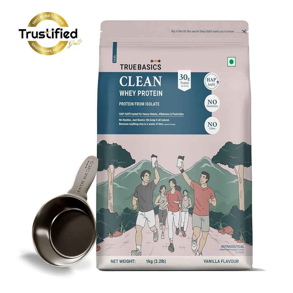 TrueBasics Clean Whey Pure Protein Isolate Powder (Vanilla)
