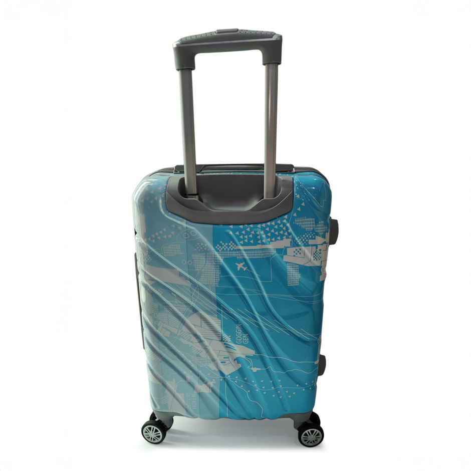 Teakwood Unisex Leather 32.2 L Retractable Trolley Bag | Blue - S