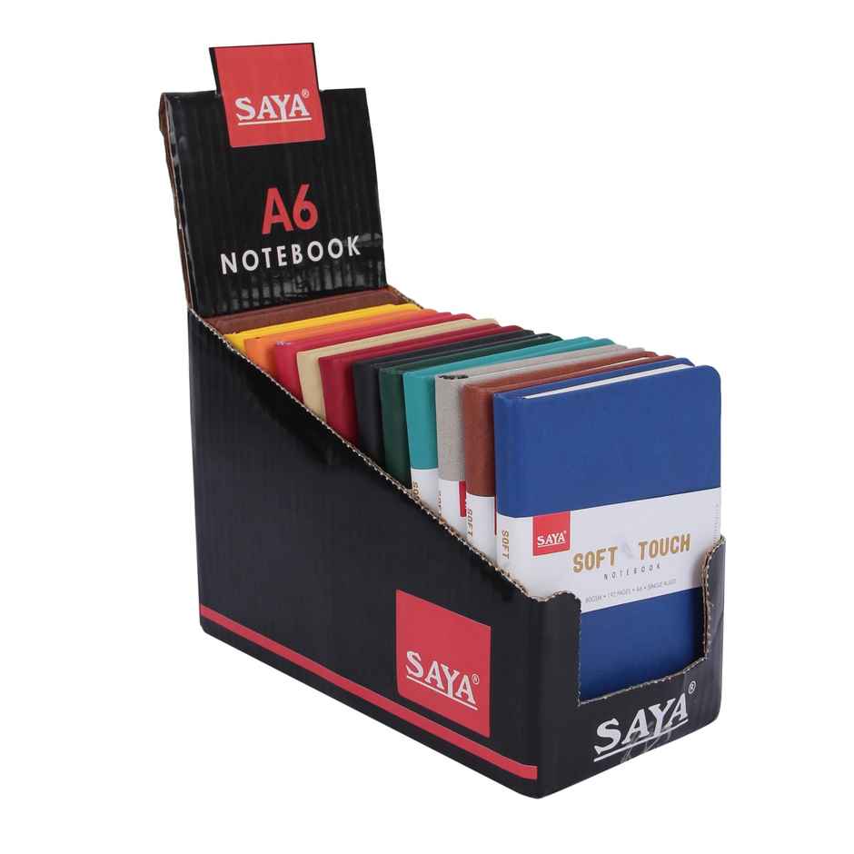 Saya Soft Touch A6 80 GSM Notebook | Single Ruled | Flexible PU Cover | 192 Pages | Assorted