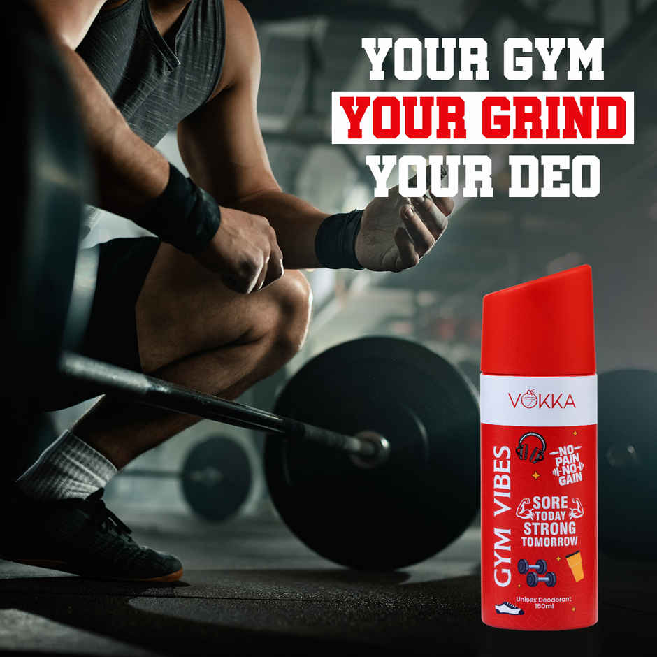 Vokka Gym Vibes Deodorant Body Spray Unisex Long Lasting