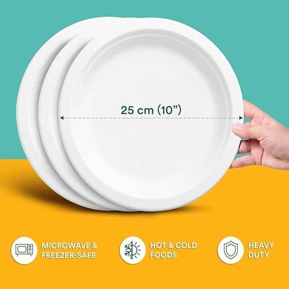Round Disposable Plate | 10 inch | Naturepac Combo