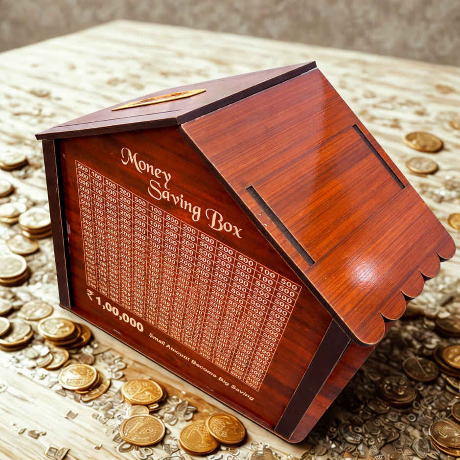 Fablue Wooden Home Saving Money Bank for Kids
