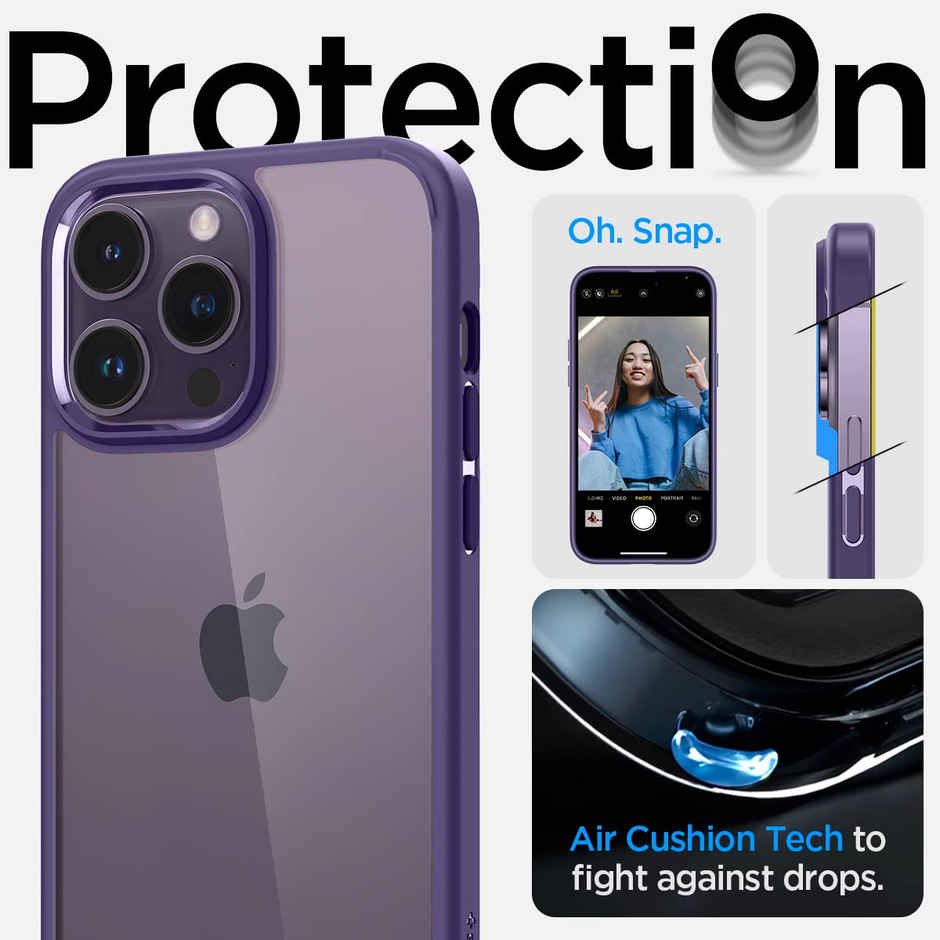 Spigen Ultra Hybrid Back Cover Case | iPhone 14 Pro Max (TPU + Poly Carbonate|Deep Purple)