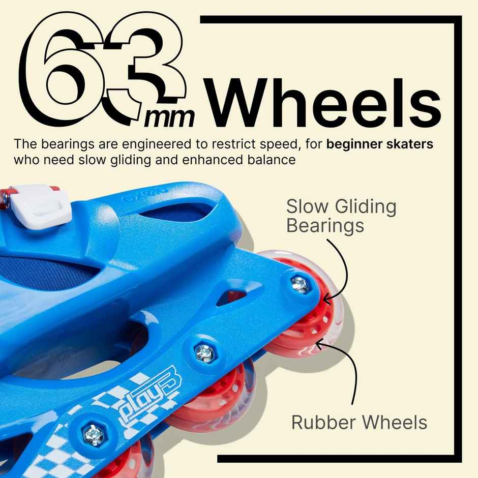 Decathlon | Oxelo Kids Skating Shoes Inline Size Adjustable | Blue - UK13C - UK1.5