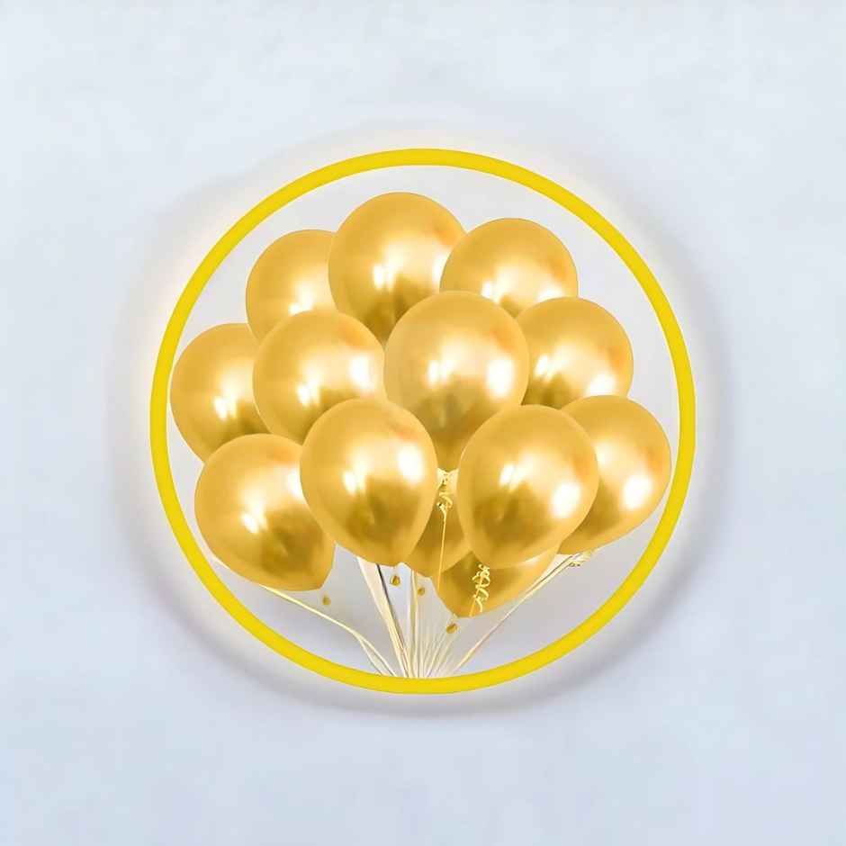 Party Propz Golden Metallic Balloons For Party Decoration