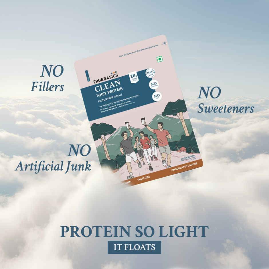 TrueBasics Clean Whey Pure Protein Isolate Powder (Chocolate)