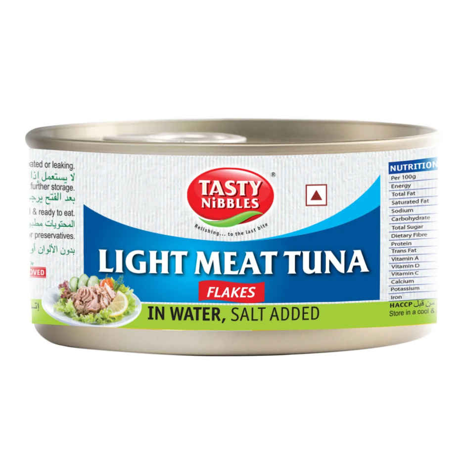 Tasty Nibbles Light Meat Tuna Flakes In Water Salt Added Canned
