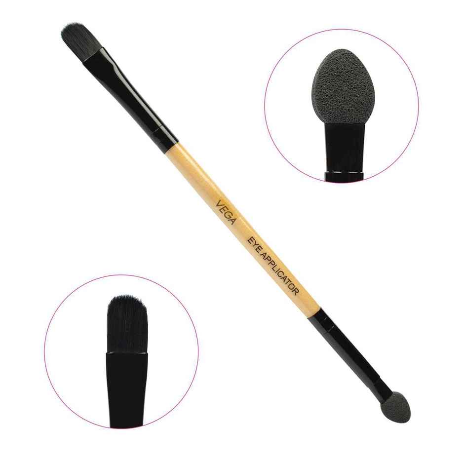 VEGA 2 in 1 Mini Makeup Brush with Eye Shadow and Eye Applicator| Brown|DMB-01