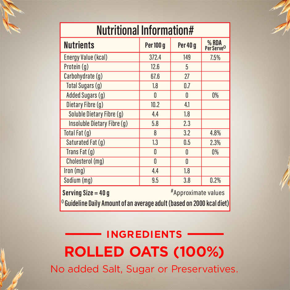 Bagrry's White Oats (Made From Pure Whole Grain)