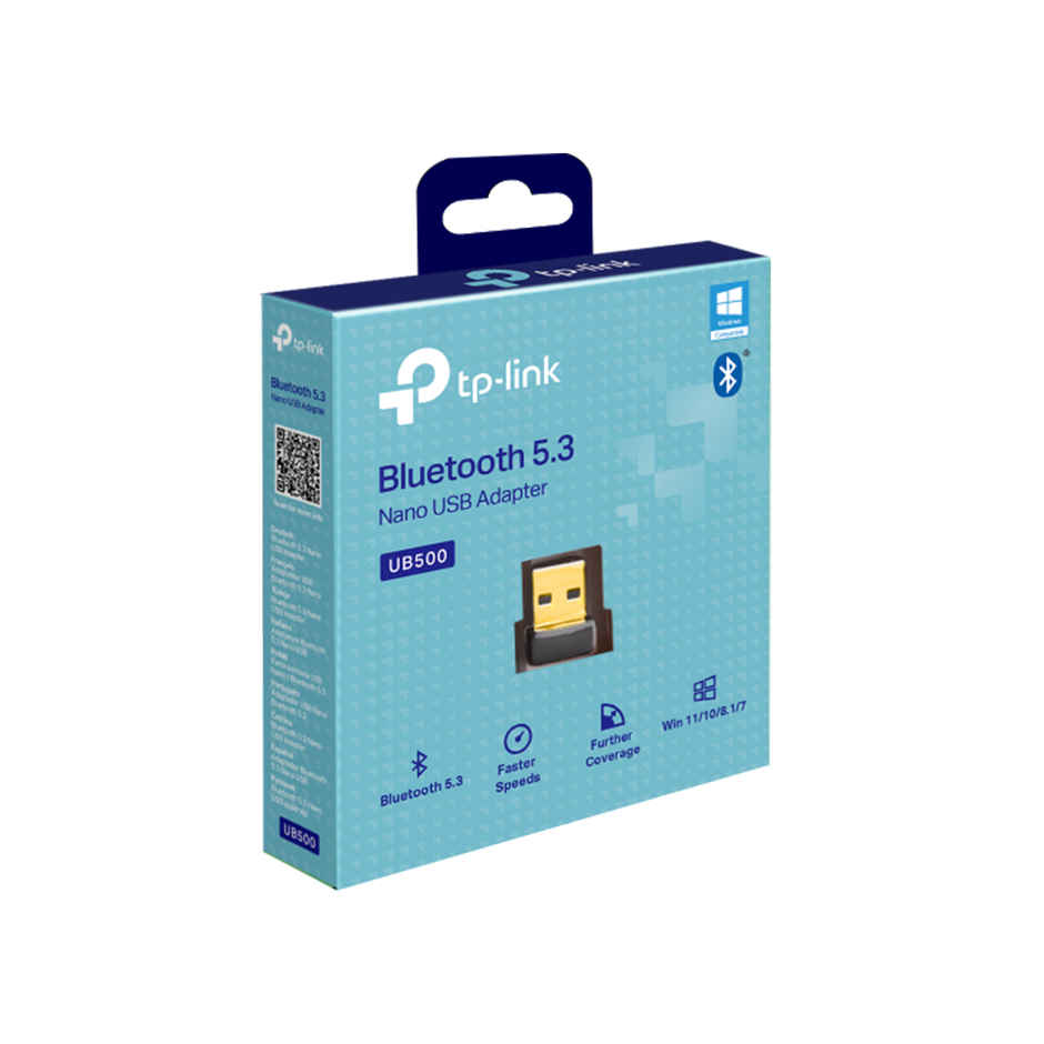 TP-Link USB Bluetooth Adapter for PC, 5.3 Bluetooth Dongle Receiver (UB500) Supports Windows 11/10/8.1/7 for Desktop, Laptop, Mouse, Keyboard, Printers, Headsets, Speakers, PS4/ Xbox Controllers