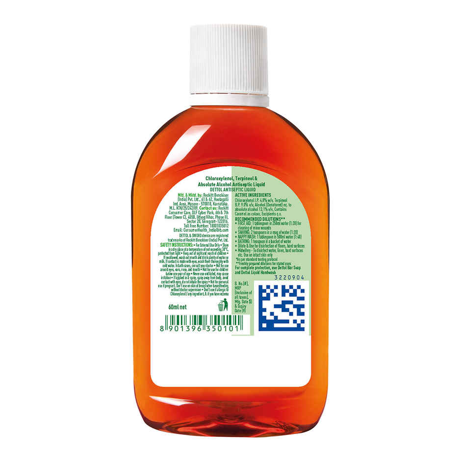 Dettol Antiseptic Liquid for First Aid, Surface Disinfection and Personal Hygiene