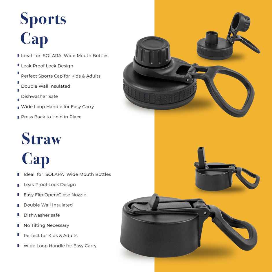 Solara Stainless Steel Insulated Water Bottle For Travel Office School Gym | Blue Wave | 1 L