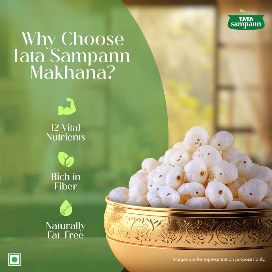 Tata Sampann High Protein Makhana | Foxnut | Phool Makhana for Prasadam | Truly Natural and Fat Free