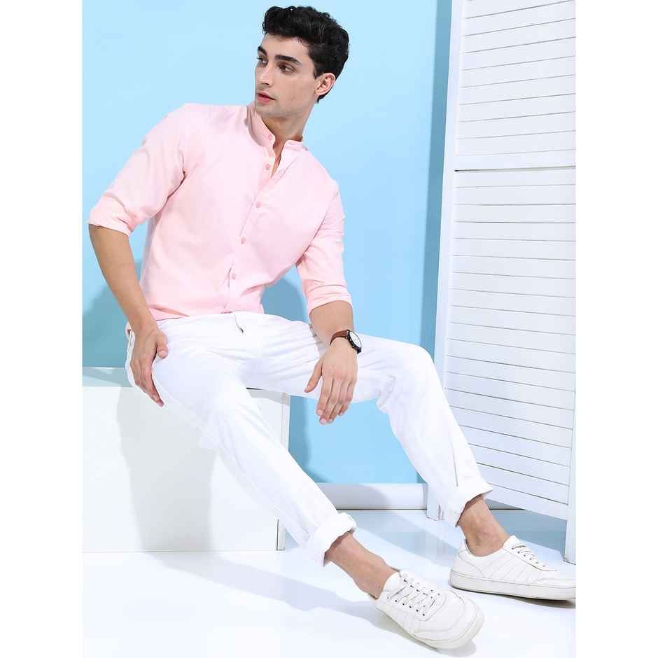Ketch Men Solid Slim Fit Casual Shirt | Pink | S