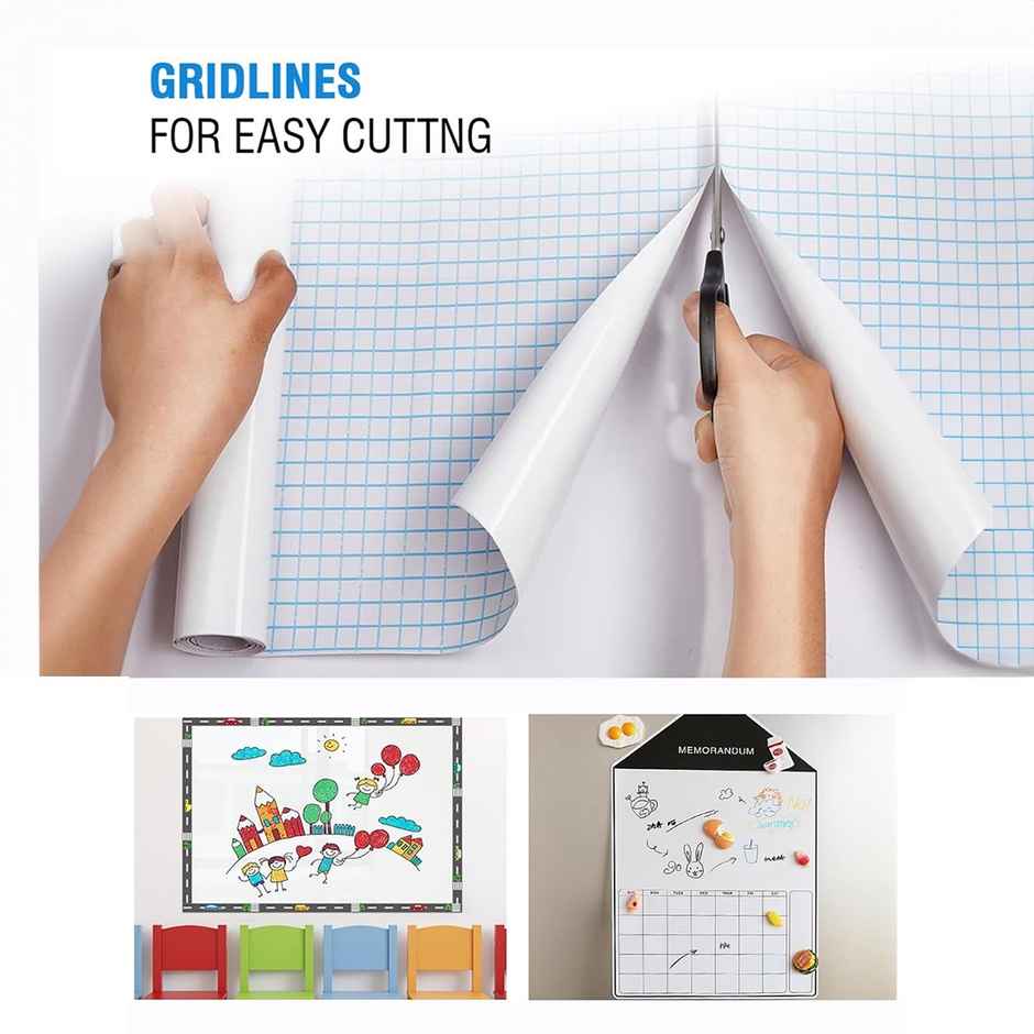 Urbanfix Whiteboard Wall Sticker | Removable Kitchen Memo Board with Sketch Pen | 45 x 200 cm