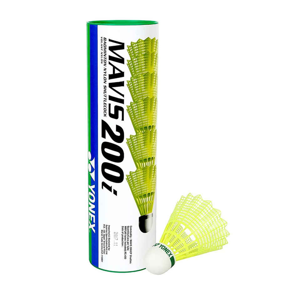Yonex Mavis 200I Nylon Shuttle Cock Pack Of 6 (Yellow)