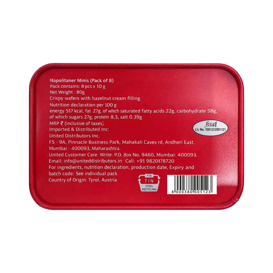 Loacker Minis Napolitaner Hazelnut Wafer Cookies with Tin