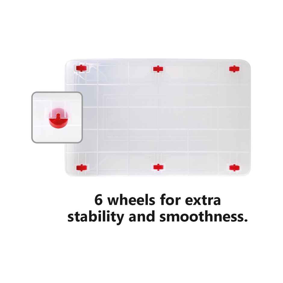 JOYO Moovers Storage Box 45 Litre | Multipurpose Plastic Organizer Box with Wheels & Lid