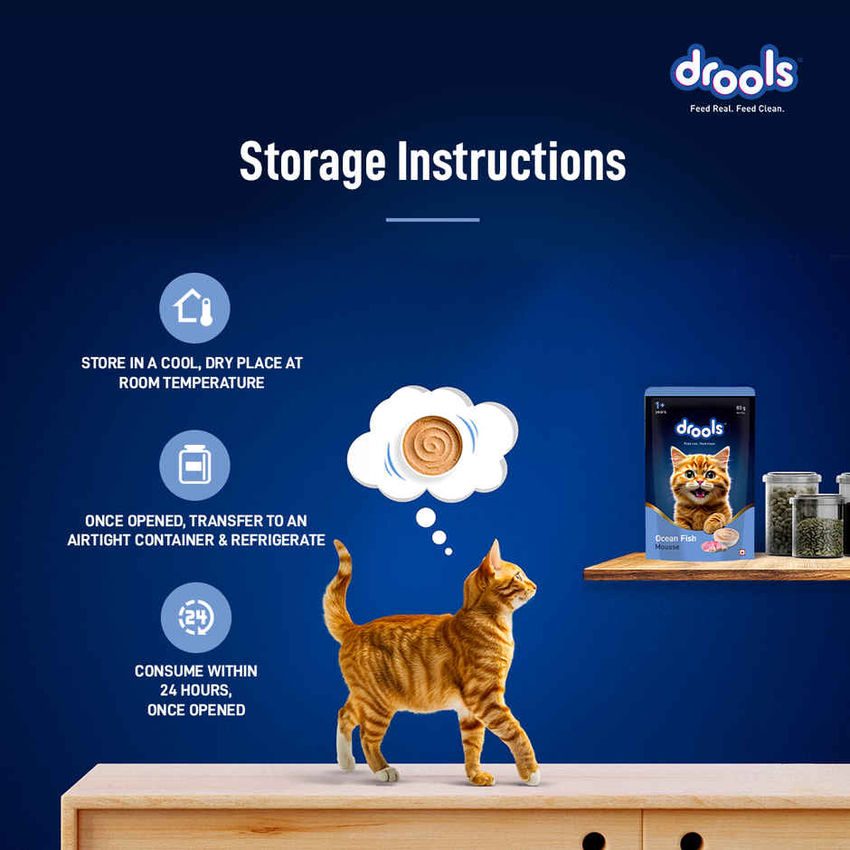Drools Ocean Fish Mousse Adult Cat Wet Food, 80g (4+1 Free Pack)