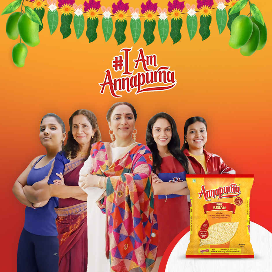 Annapurna Chakki Whole Wheat Atta(5kg) & Annapurna Fine Besan(500gms) Combo.