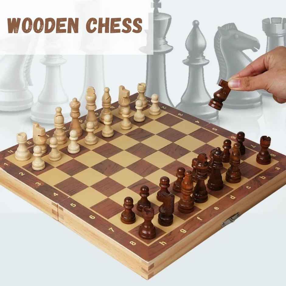 Fablue Foldable Wooden Chess Board Game | Premium Chess Game for Kids and Adults | 12 x 12 Inch