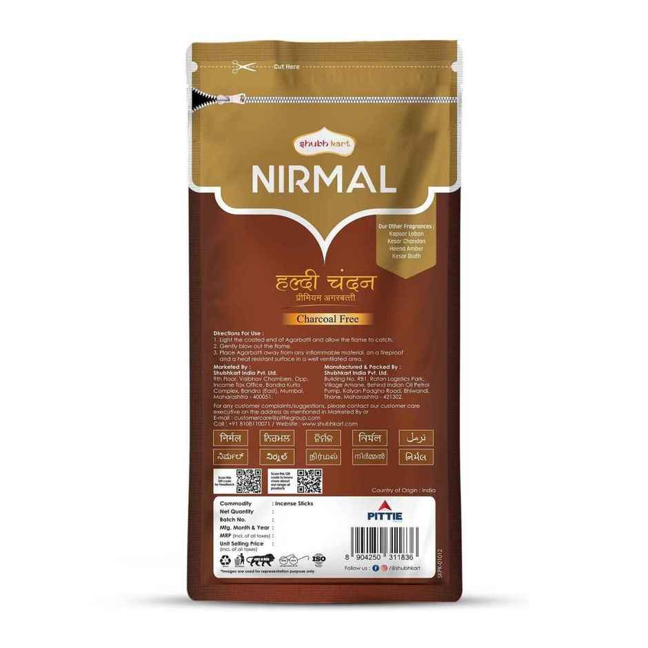 Nirmal Haldi Chandan Premium Agarbatti Zipper | Shubhkart