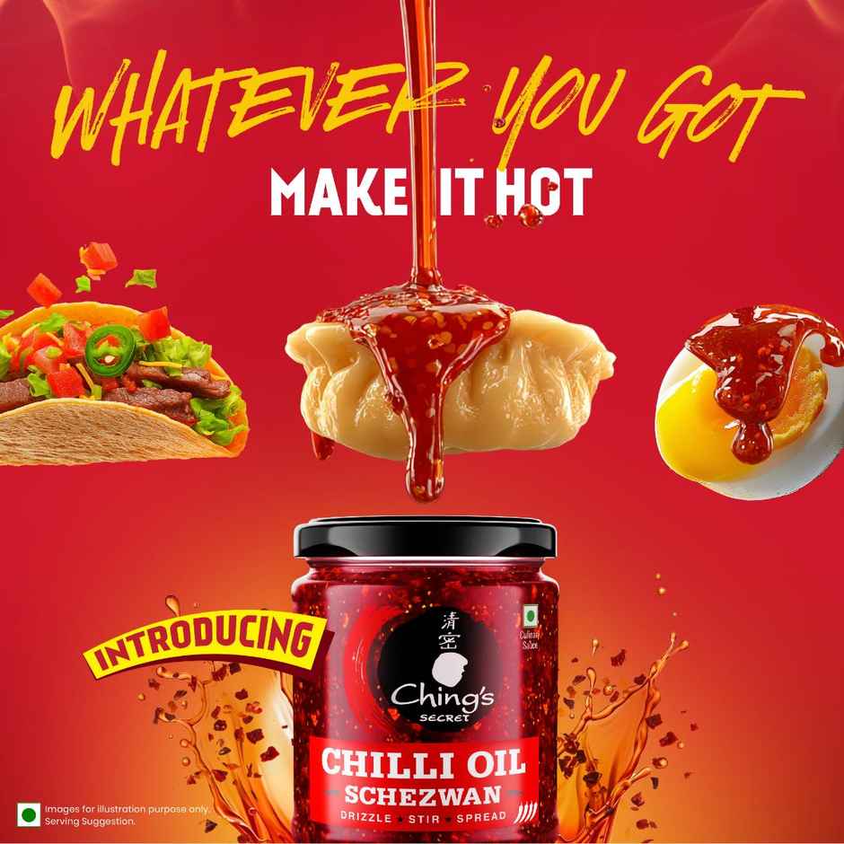 Ching's Chilli Oil Schezwan | Garlic Schezwan Chilli Oil with Real Sichuan Pepper