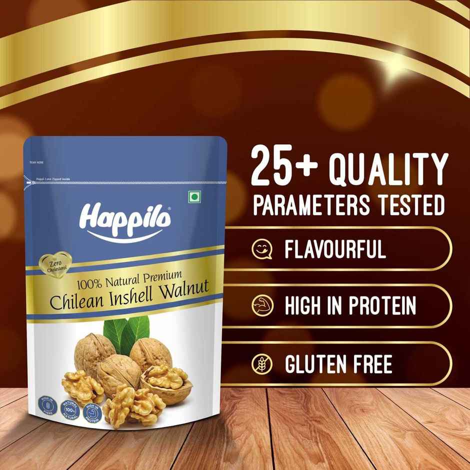 Happilo Premium 100% Natural Chilean Inshell Walnut Kernels Value Pack