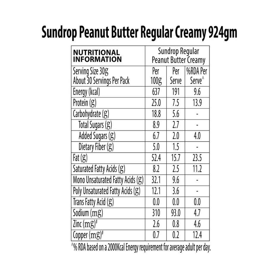 Sundrop Peanut Butter - Creamy Jar