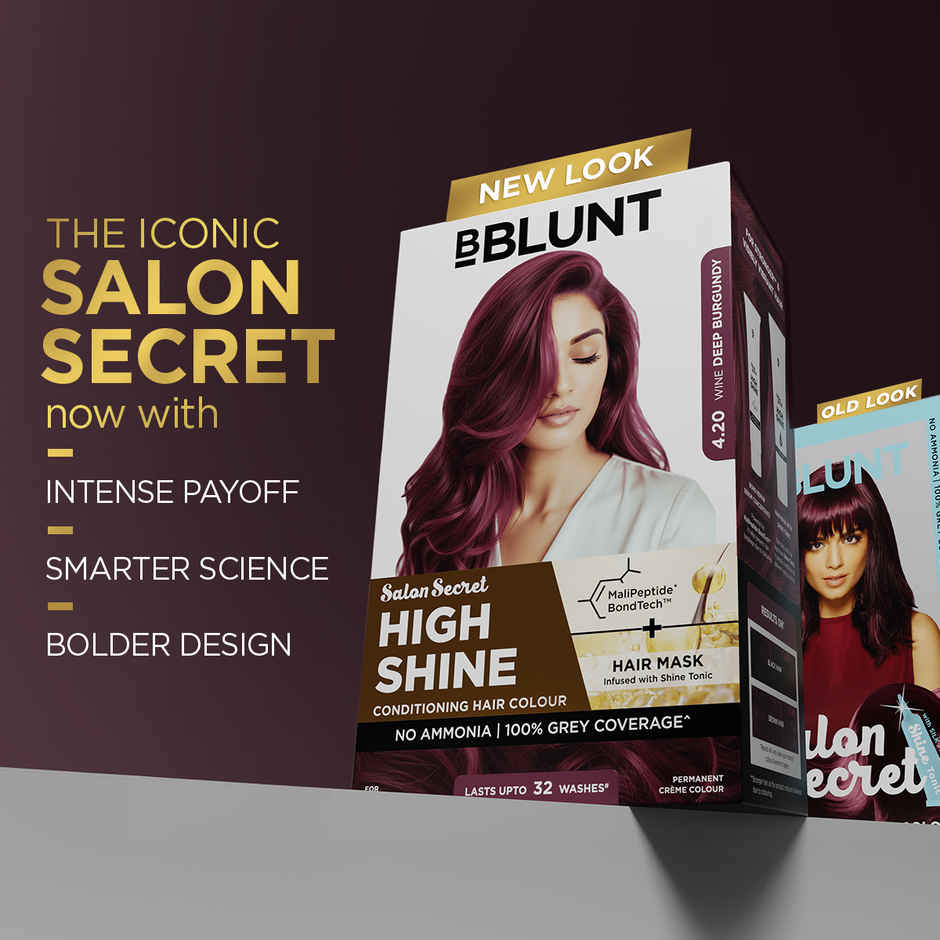 Bblunt Salon Secret High Shine Conditioning Hair Colour | Wine Deep Burgundy