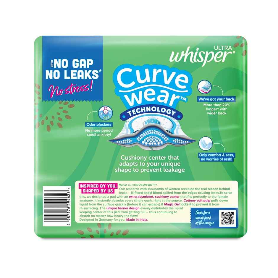 Whisper Ultra Upto No Gap No Leaks Sanitary Pads,  48 XL Pads (Based on P&G Technical Data)
