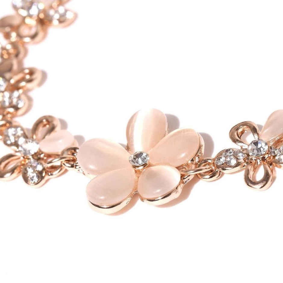 YouBella Jewellery Stylish Fancy Party Wear Gold Plated Charm Bracelet For Women - Silver